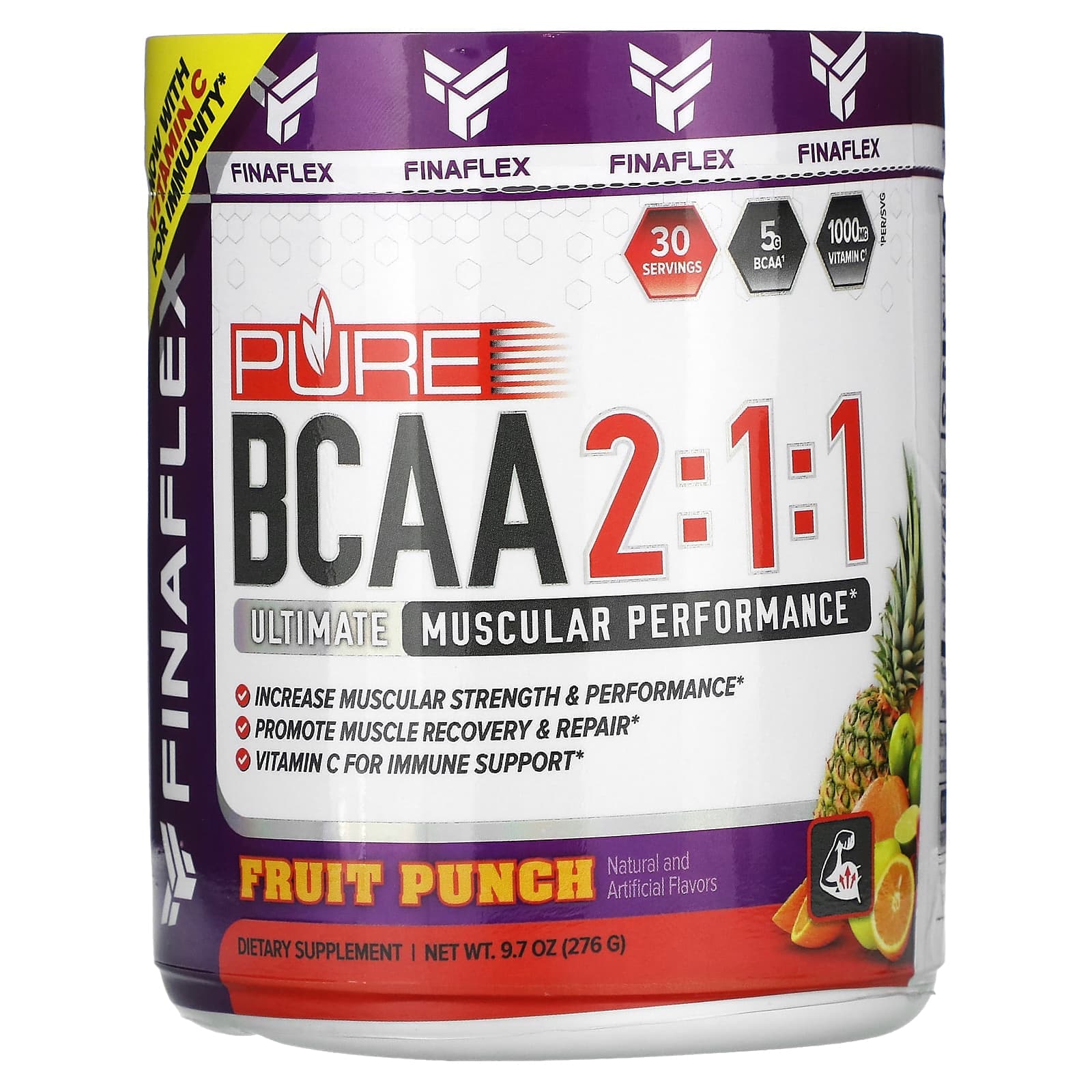 Finaflex, Pure BCAA 2:1:1, Fruit Punch, 9.7 oz (276 g)