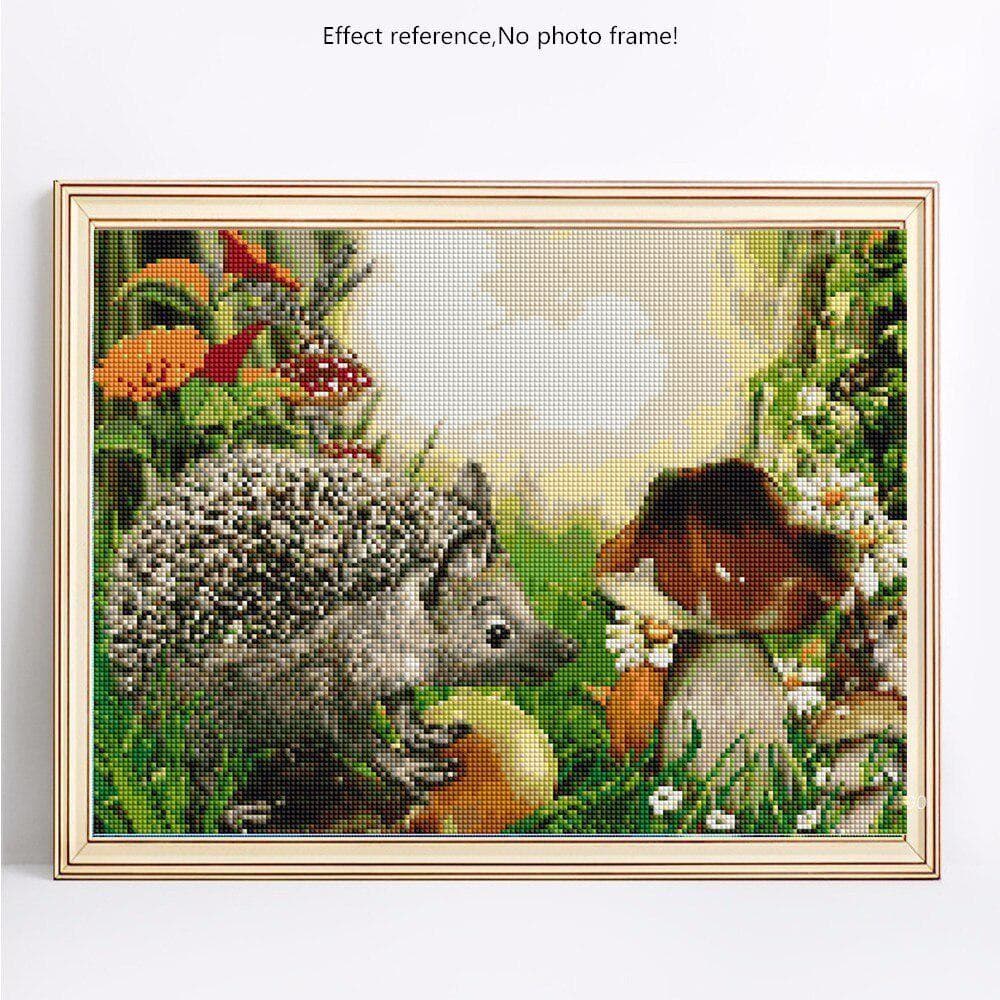 Diamond Painting Full Round Arrival Animals Diamond Mosaic Sale Hedgehog Picture 20X30