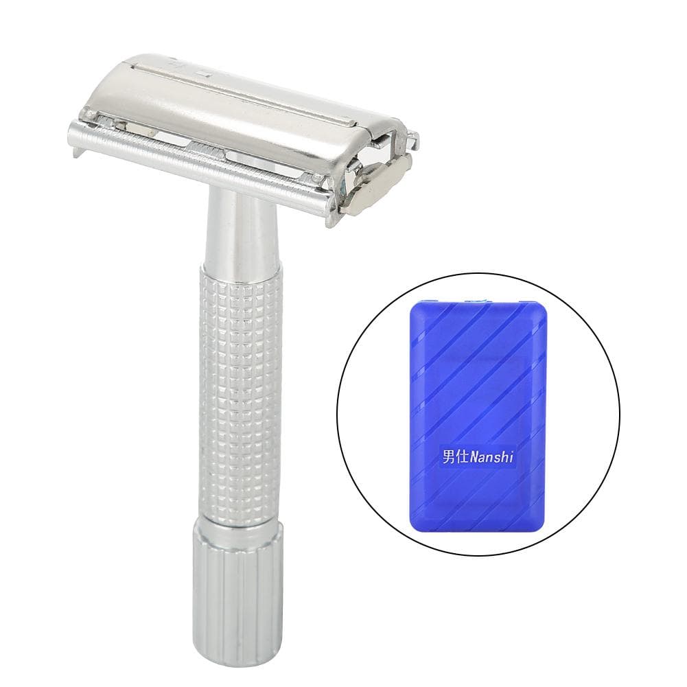 Manual Mens Razor Classic Straight Double Edge Blade Beard Shaver with Case