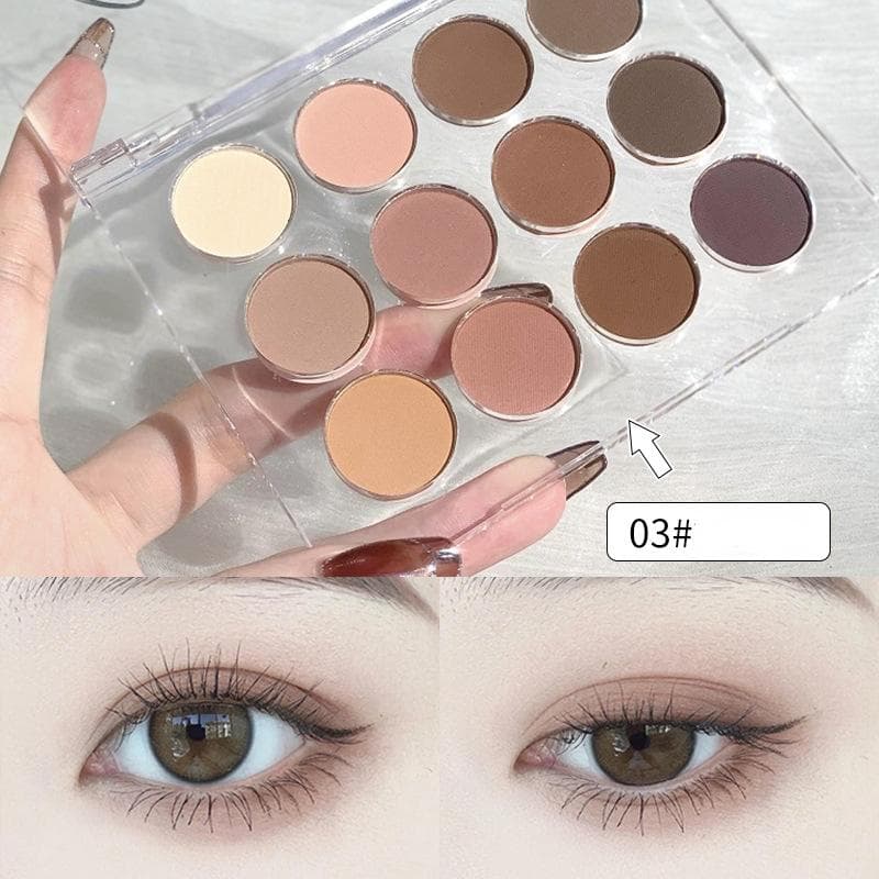 12 Colors Nude Matte Eyeshadow Palette Shiny Long Lasting Waterproof Eye Shadow Glitter Eyes Pigment Makeup Cosmetics