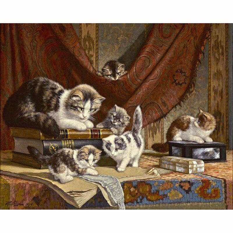 Diy Daimond Painting Animals Cat Diamond Mosaic Cross Stitch Diamond Painting Arrives Wall Sticker 20X30CM