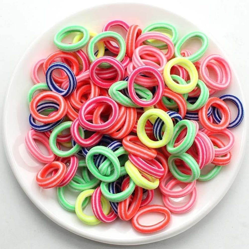 100pcs Kid Small Hair Tie Baby Girl Children Headbands Colorful Elastic Hair Bands Nylon Scrunchie Hair Rope Hair Accessories