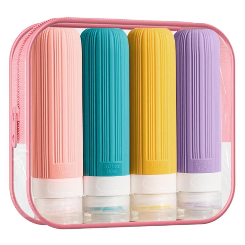 4pcs Silicone Split Bottle Protable 90ml Travel Bottle for Shower Gel Shampoo Refillable Silicone Travel Bottle Empty Container Silicone