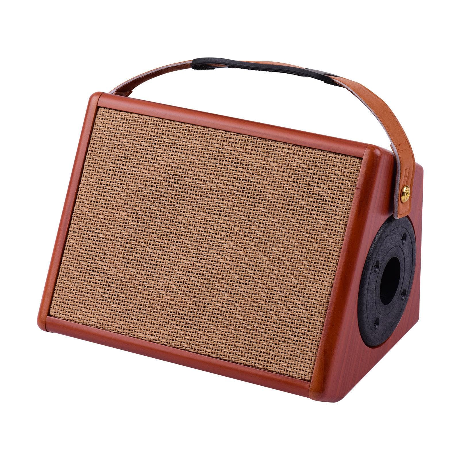AC-25 25W Portable Acoustic Guitar Amplifier Rechargeable Amp Wireless BT Speaker Indepedent Reverb brown