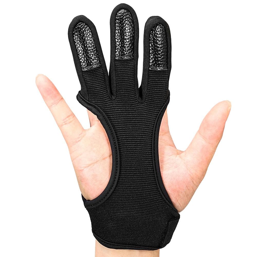 1PC Archery Gloves Shooting Hunting Leather Three Finger Protector Archery Protective Gear M