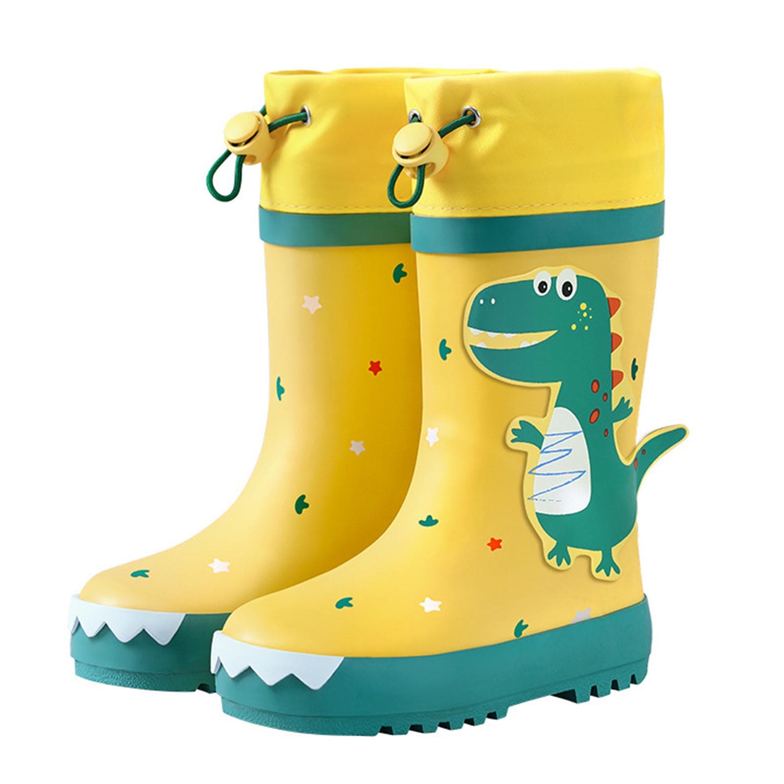 Kids Rain Boots Slip Resistant Cartoon Dinosaur Waterproof Rubber Children Tall Rain Shoes for Boys 27