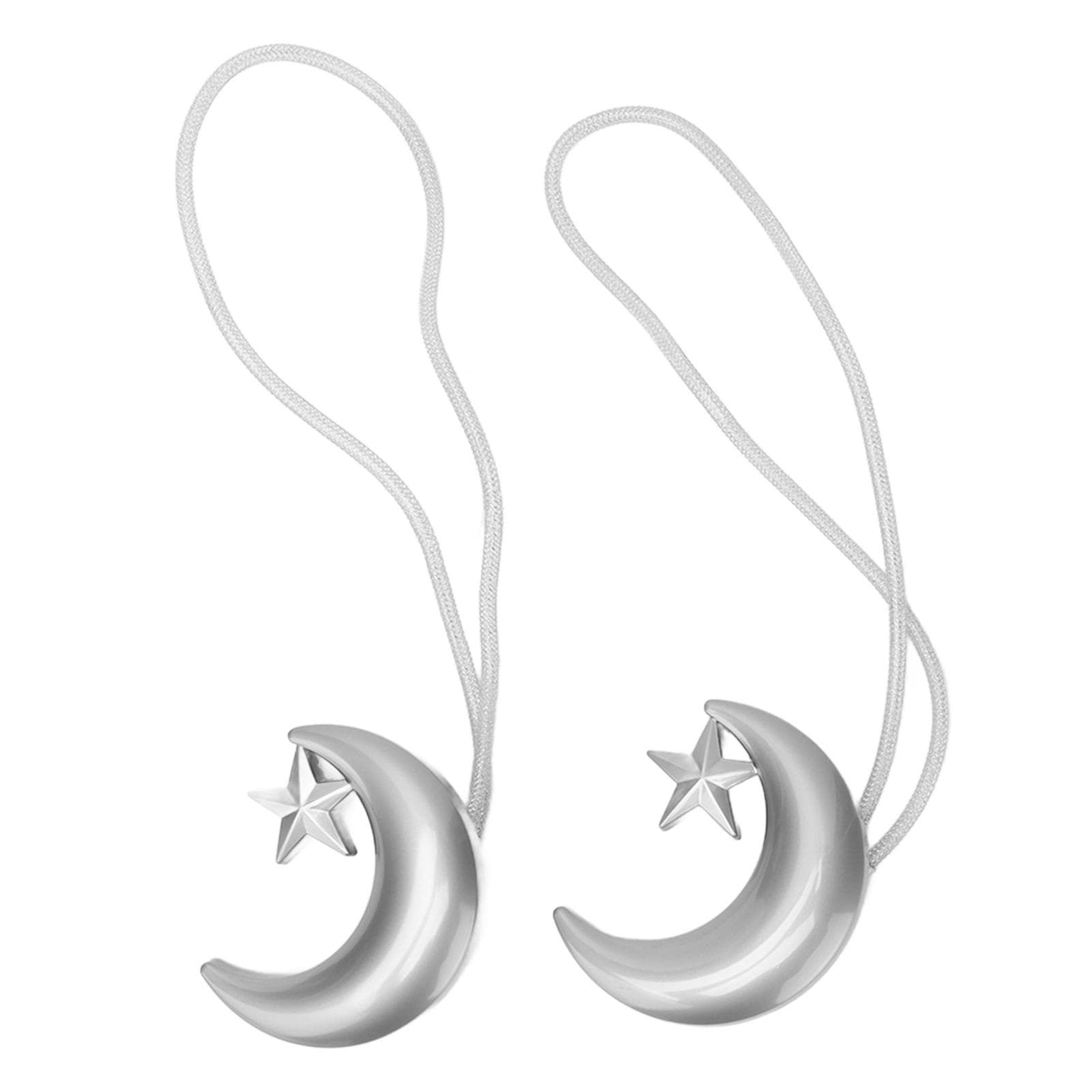 2PCS Curtain Tiebacks Magnetic Curtain Buckle Drapery Holdbacks for Home Office Window DecorSilver silver