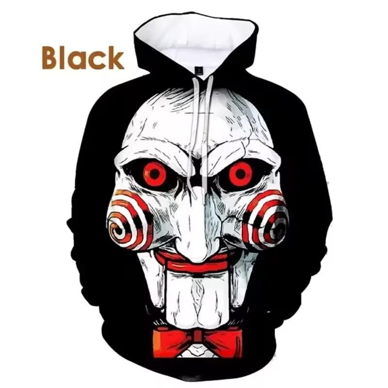 3D Print Men Hoodies Billy Is A Puppet - Saw Horror Movie Scary Character Jigsaw Killer Sweatshirt Casual Pullovers Hooded 3XL