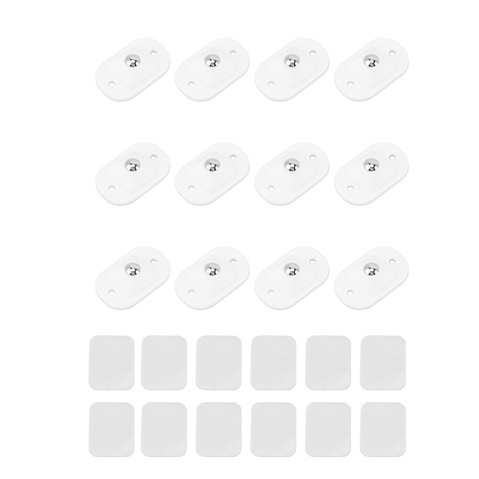 12PCS Self Adhesive Caster Wheels Mini Swivel Wheels Stainless Steel Paste Universal Wheel 360 white