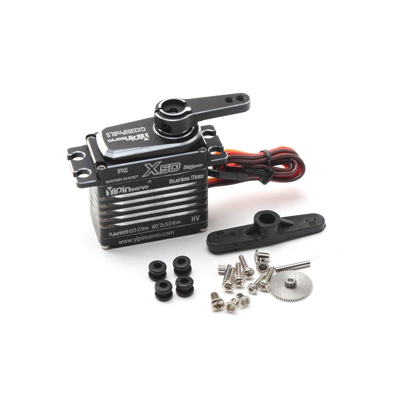YIPINServo Digital Servo 80kg Metal Gear High Torque Waterproof for  RC Car Crawler Robot 50kg black