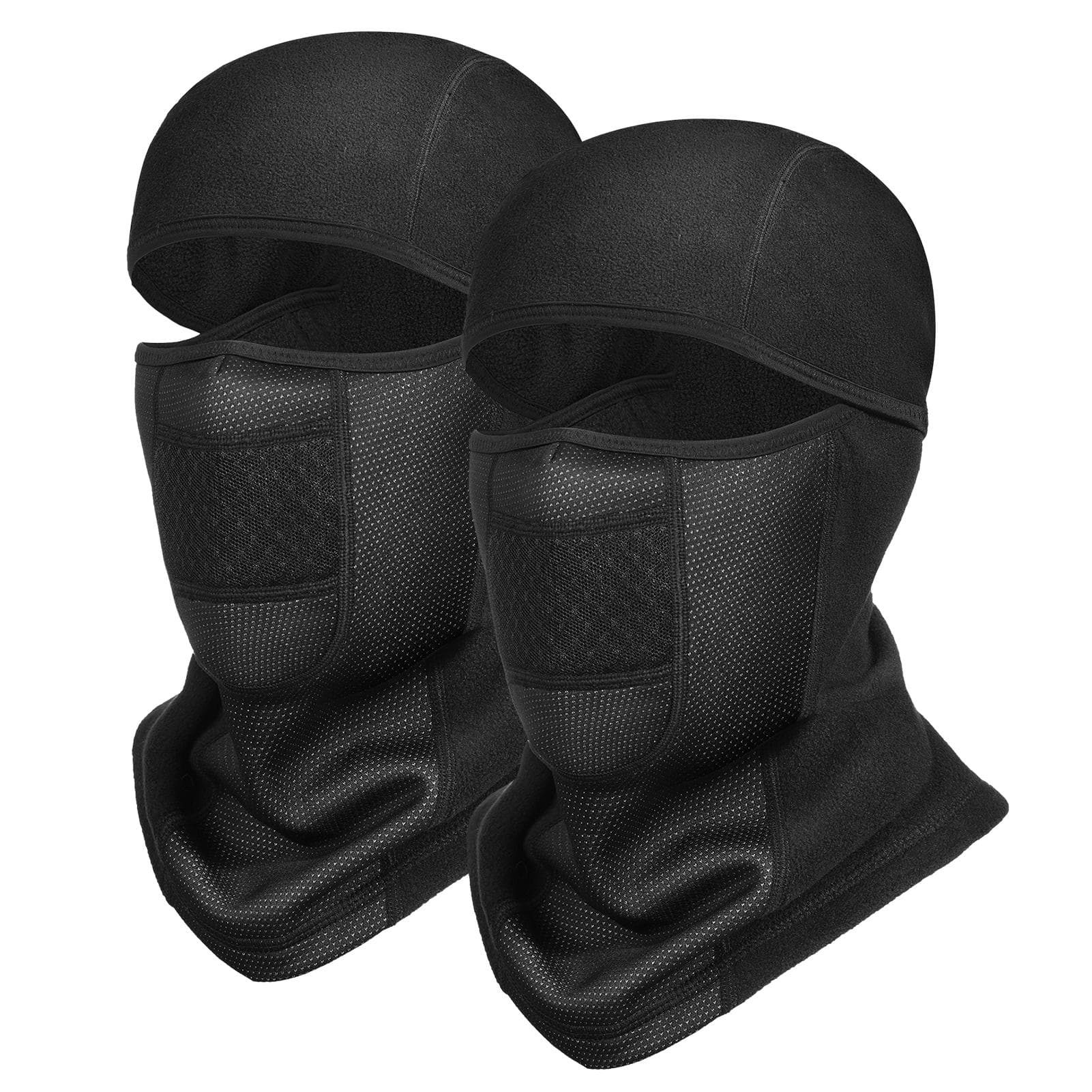 2pcs Bike Balaclava Face Mask Windproof Thermal Polar Fleece Neck Warmer Scarf for Cycling 2pcs