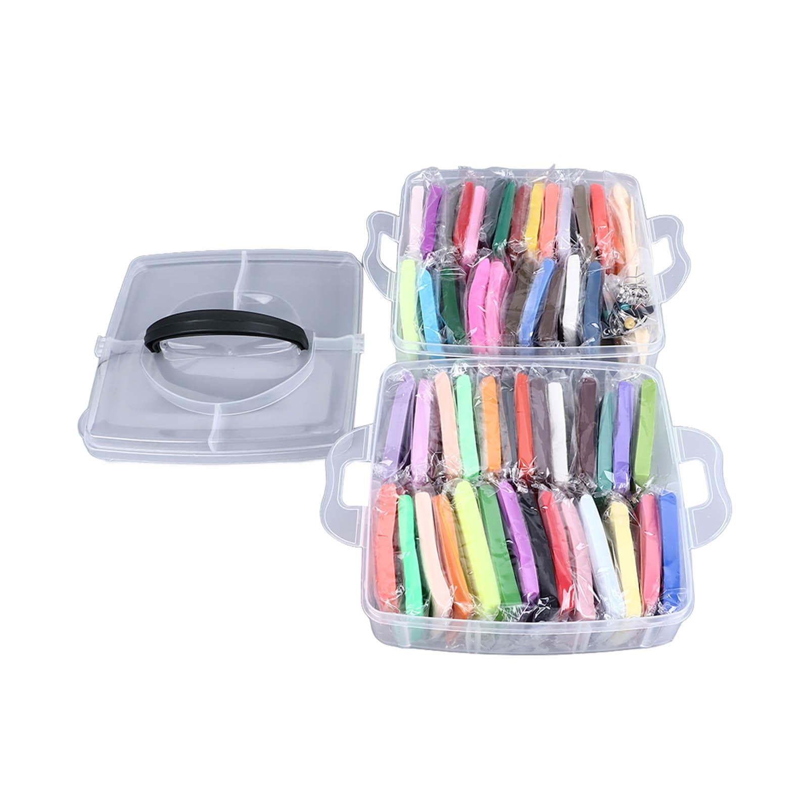 50 Colours Modelling Clay Set Soft Light Safe Easy To Mouldable Polymer Clay Set for Children Over