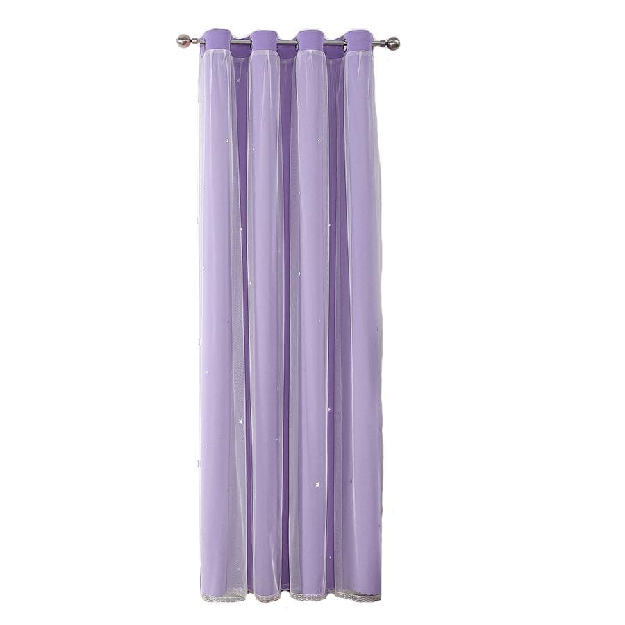 Double Layers Romantic Sheer Kids Children Girls Curtains With Hollow Out Stars For Living Room Bedroom Windows Drapes 100X130cm