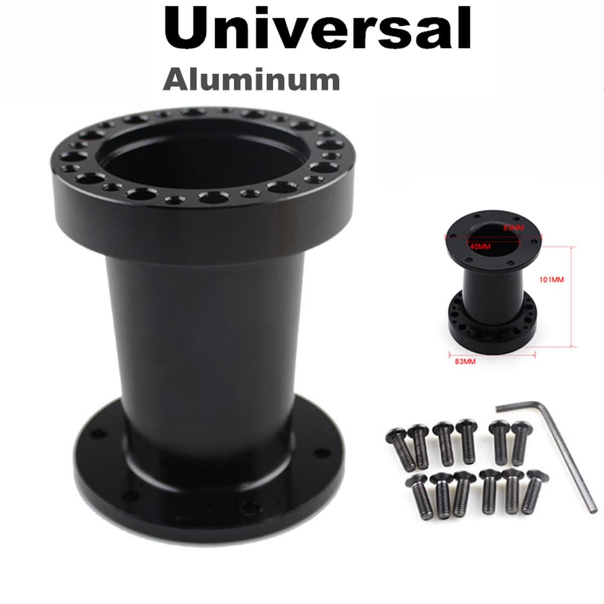 Universal 4 INCH Aluminum Spacer For Steering Wheel Hub Adapter Boss Kit Black