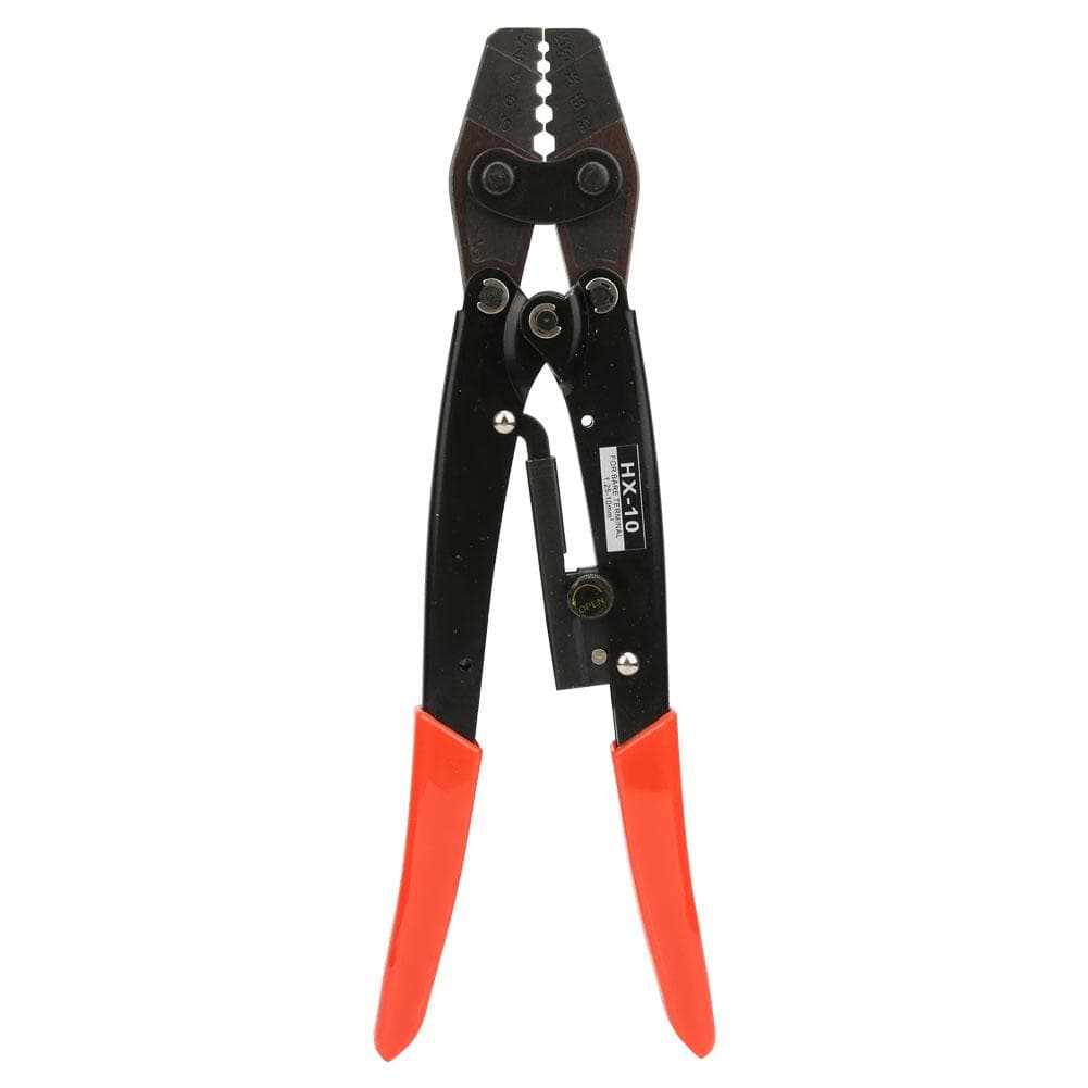 HX 10 Carbon Steel Crimper Ratchet Terminal Crimper Pliers 1.25~10mm AWG106 Red Handle