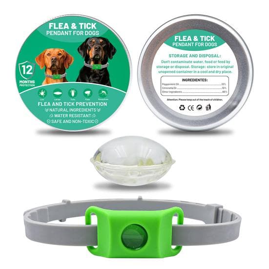 Flea Prevention Tag for Dogs Natural Ingredients Tick Repellent Tag Waterproof C green