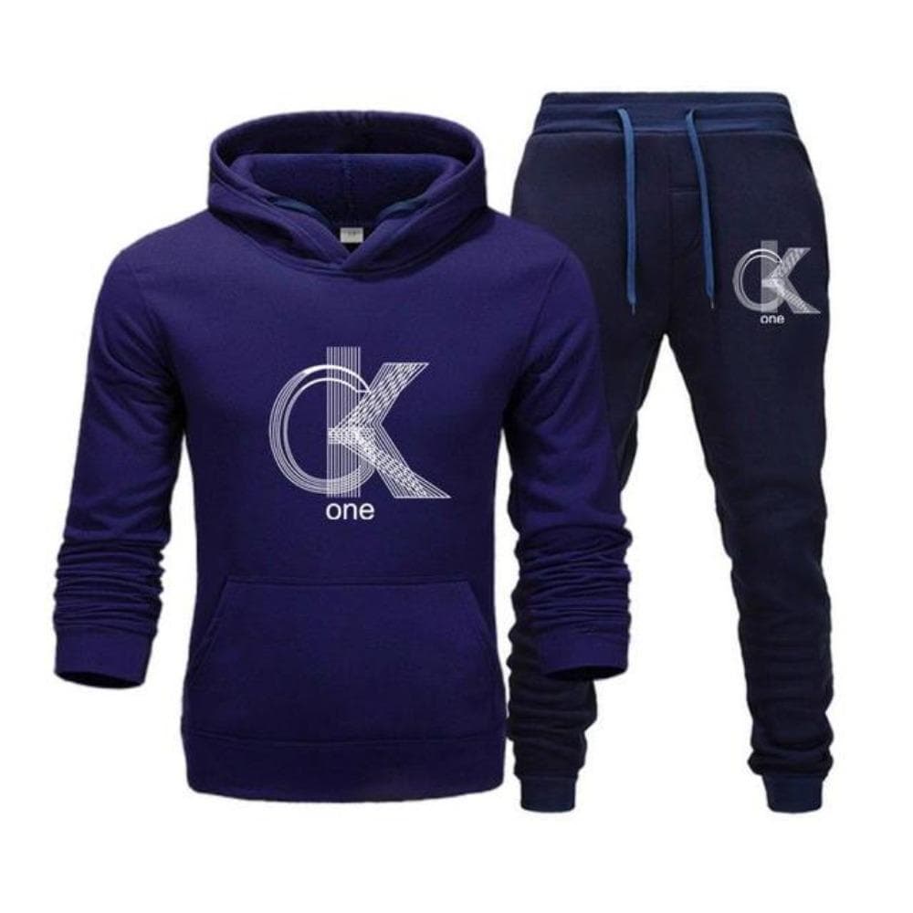 Men's Fashion Printed Hoodie+Pants Set, Casual Sportswear+Sportswear Set XXL