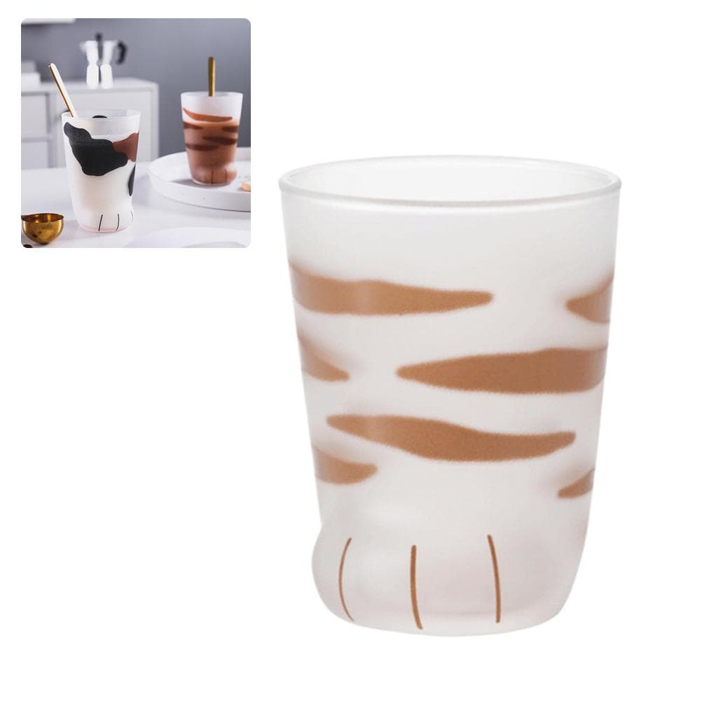 1 Pcs Cute Cat Paws Glass Tiger Paws Mug Office Coffee Mug Breakfast Milk Glass Cup Gift A