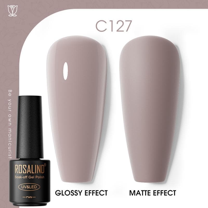ROSALIND Nail Gel Polish Semi Permanent Varnish Hybrid UV Gel Polish Soak Off Nail Art Gel Top Base Coat Matt Top For Manicure Nail Art RA-C127