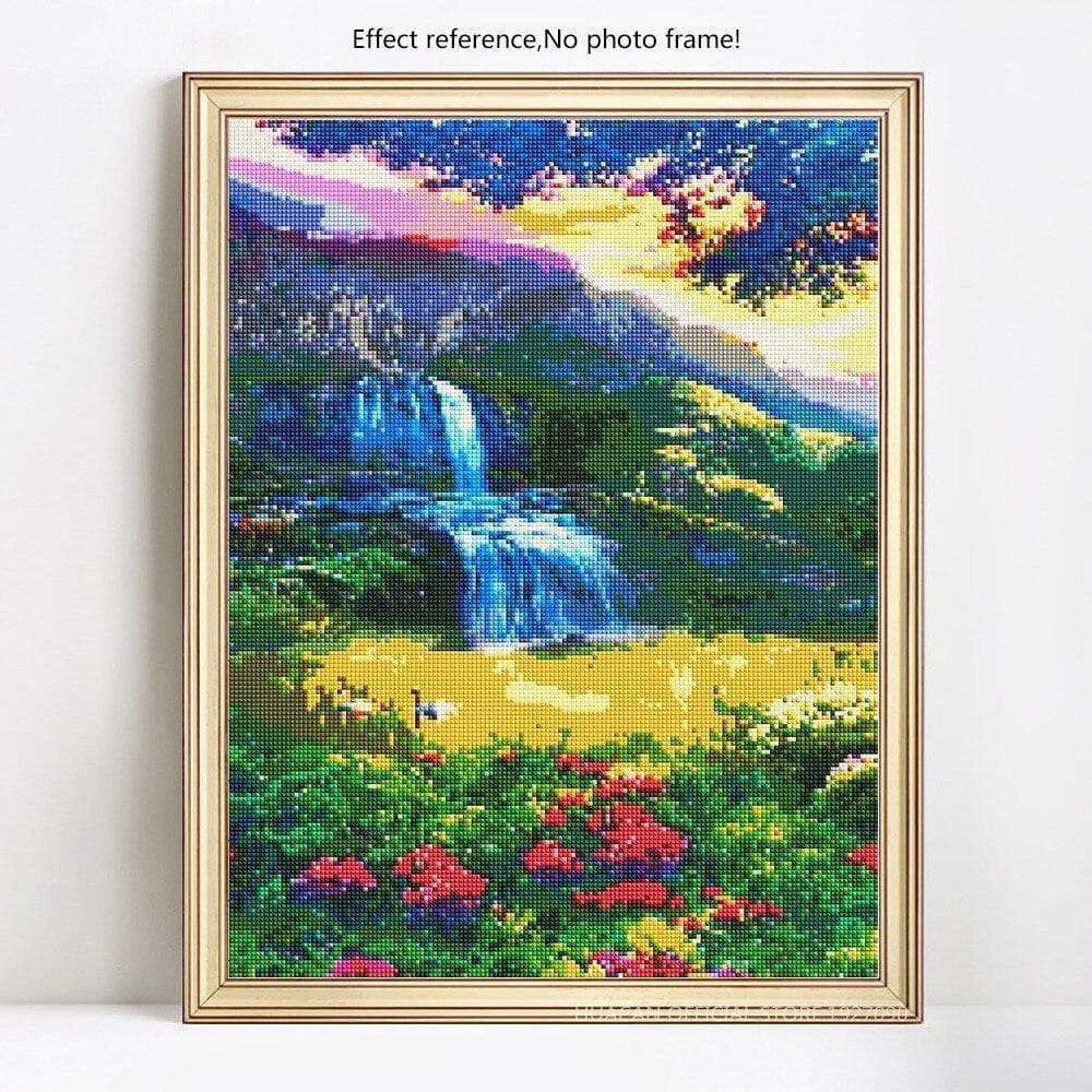 Diamond Painting Scenic Waterfall Full Round Rhinestone Picture Embroidery Sale Diamond 20X30