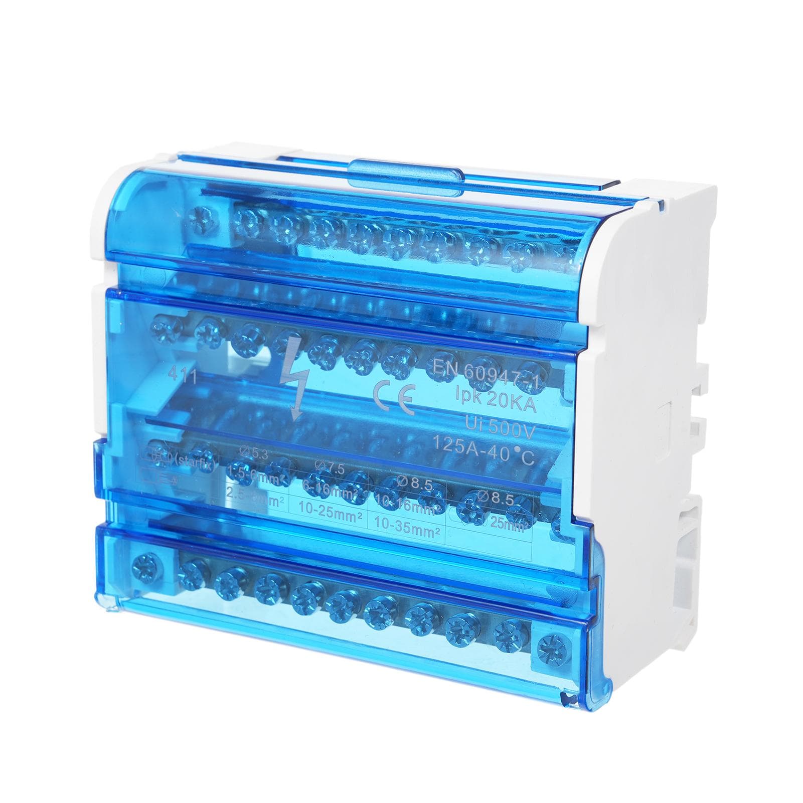 Terminal Block Junction Box 2-Level Single Phase Junction Case 207 Terminal Distribution Box Din JH8411 multicolour