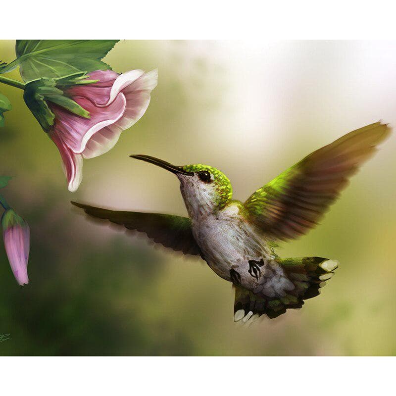 5D DIY Diamond Painting Cross Stitch Humming Bird Rhinestone Embroidery Home Decorate 20X30CM
