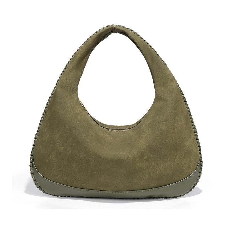 Suede Matte Single-shoulder Women's Bag, Retro Large-capacity Commuting Underarm Bag, Versatile and Fashionable Crescent-shaped Bag