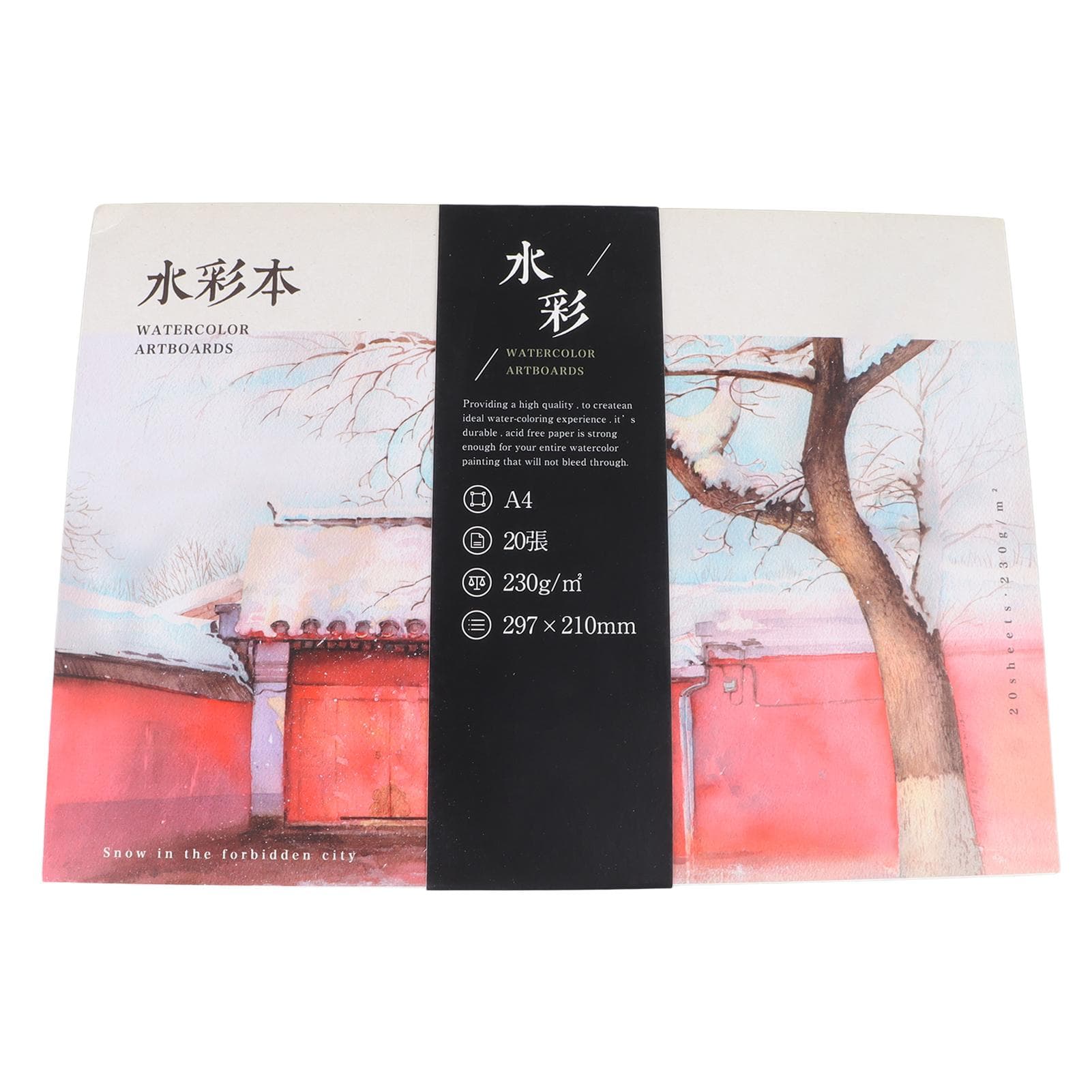 Watercolor Paper Block A4 Thickened 20 Sheets Dry Wet Available Portable Watercolor Book for