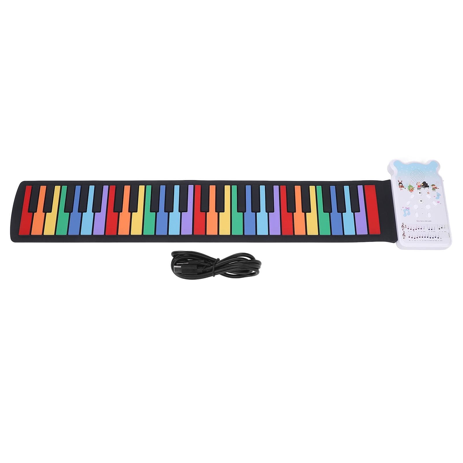 Roll Up Piano Keyboard with Speaker 49 Keys Foldable Colorful USB Rechargeable Silicone Electronic