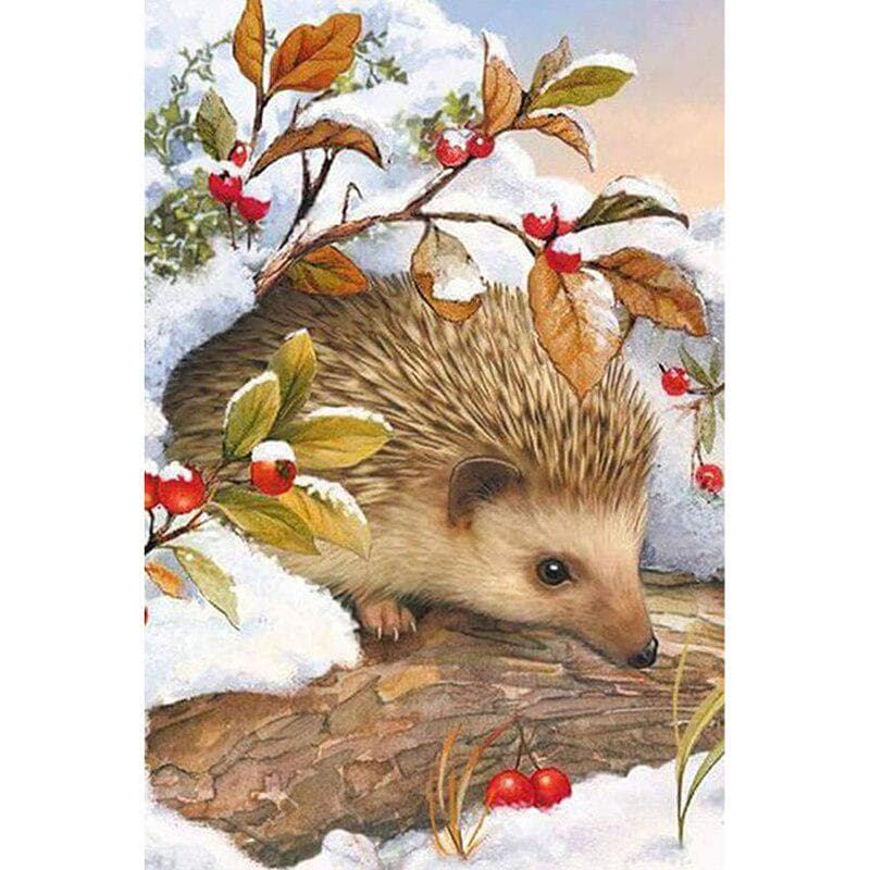 5D Diamond Painting Hedgehog Diamond Embroidery Animal Cross Stitch 20X30CM