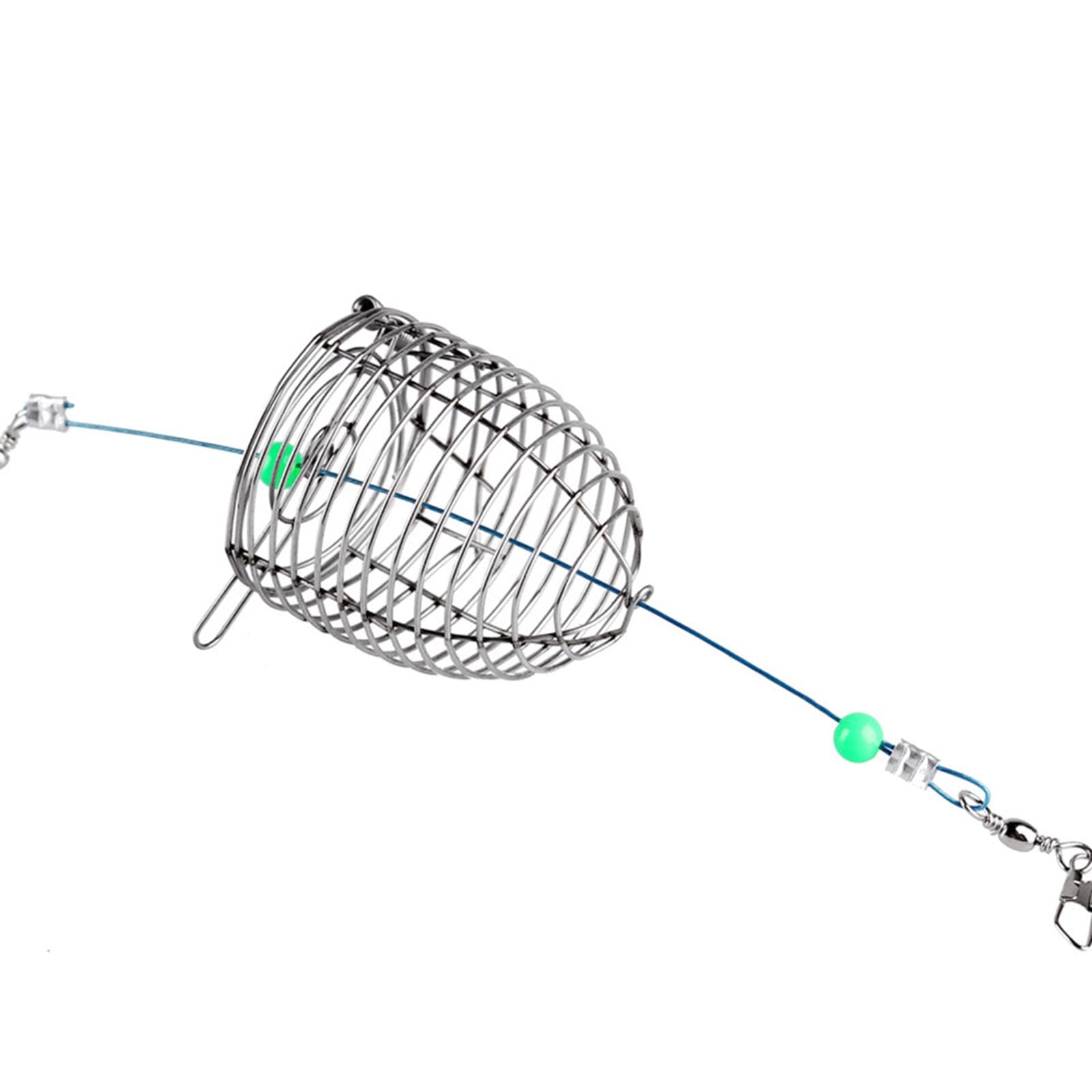 Stainless Steel Fishing Trap Basket Fishing Bait Cages Fishing Lure Cage Fishing Tackle Accessories silver