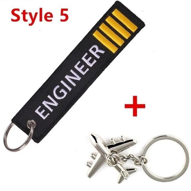 Remove Before Flight 2 In 1 Embroidery Keyring Chains with Aircraft Model Metal Gift Flight Keychains style 5