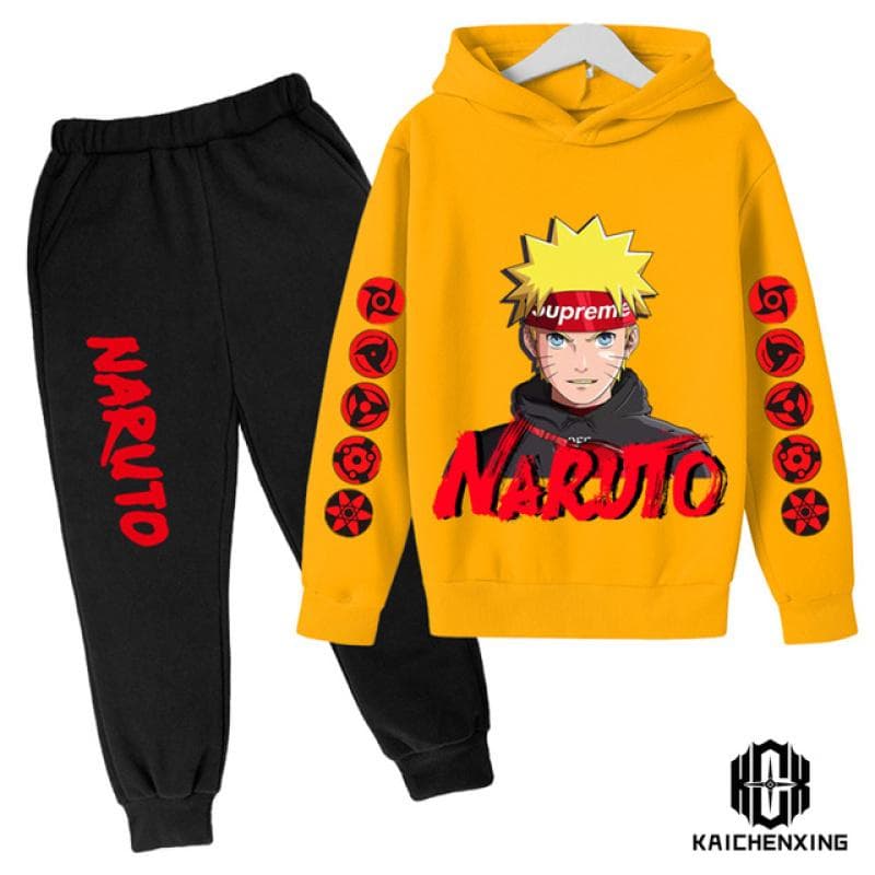 Teen Kids Clothes Baby Boys Costume Japan Anime Naruto Tracksuit Tops Pants 2PCS Children Boy Winter Cotton Print Outfits Set 100