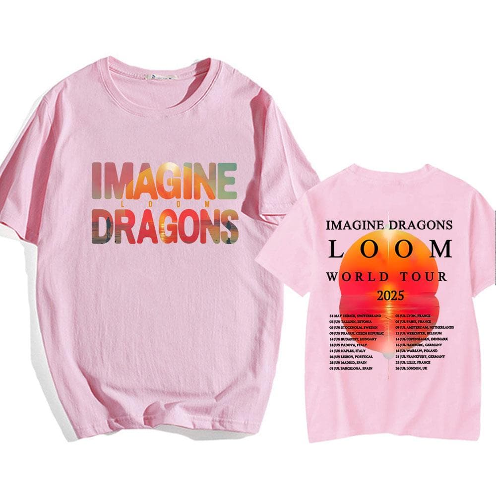 Imagine Dragons Loom Tour 2025 T-shirt Short Sleeve Cotton Men/Women Tshirts High Quality Soft Unisex Streetwear Hip Hop Fashion XS