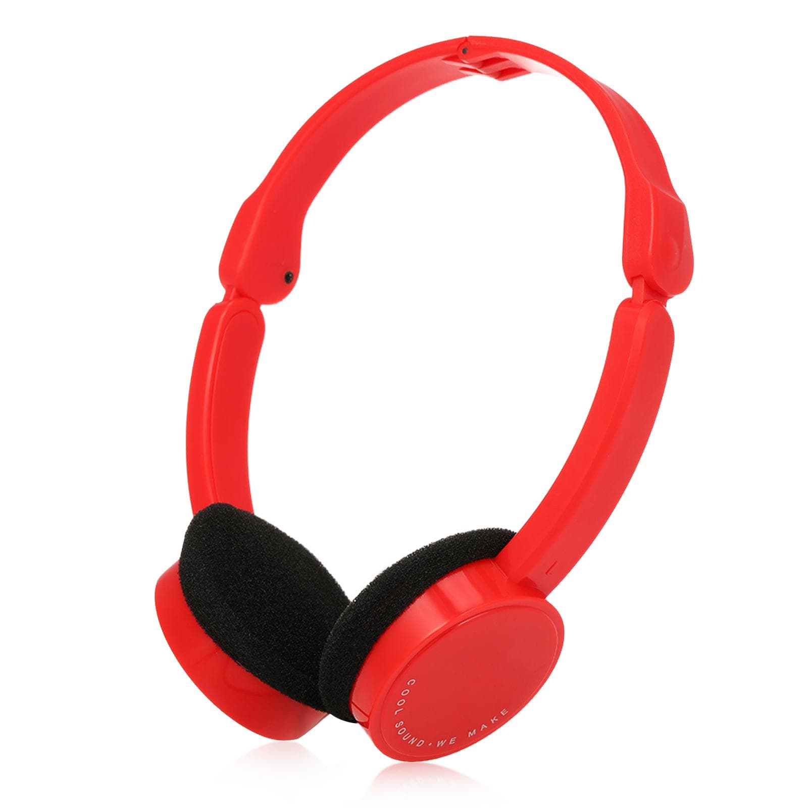 3.5mm Wired Over-ear Headphones Foldable Sports Headset Portable Music Earphones for Kids MP4 MP3 red