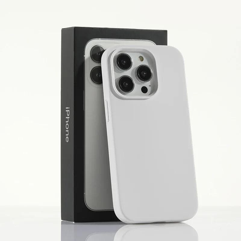 Luxury Liquid Silicone Case for Apple iPhone 15 Pro Max Candy Color Full Protective Cover for iPhone 14 13 12 11 Pro Max 15 Plus iPhone 14 white