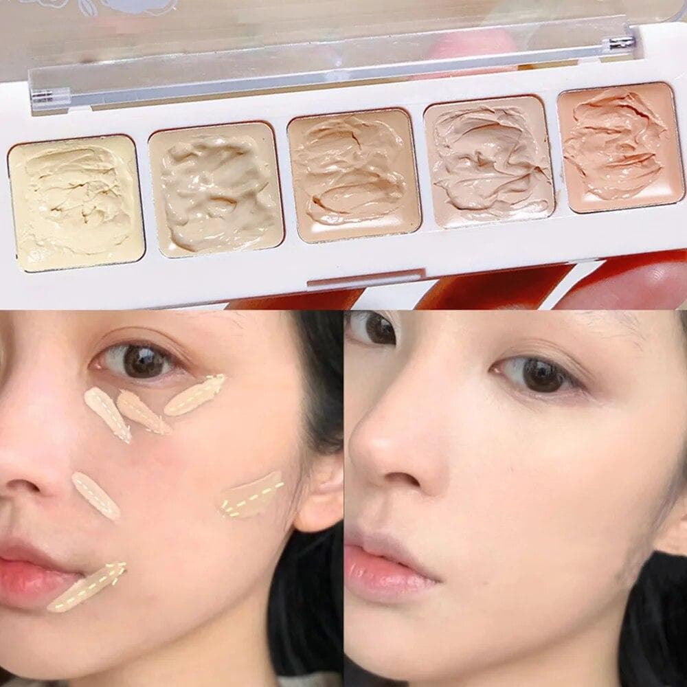 5 Colors Corrector Palette Color Correcting Concealer Palett Face Contouring Highlighter Conceals Dark Circles Blemishes 1PC D-522-02#
