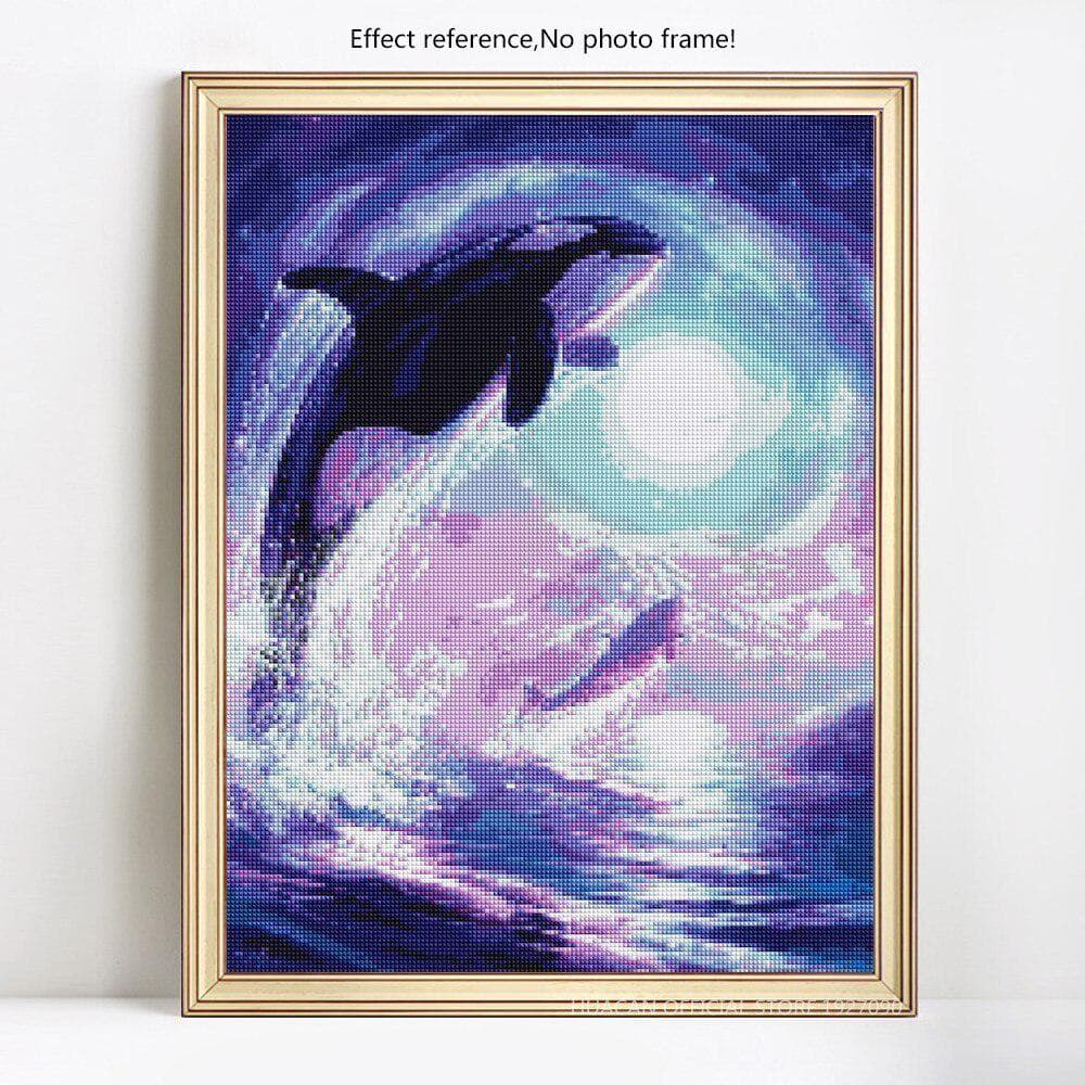 DIY Diamond Mosaic Animal Embroidery Sale Dolphin Diamond Painting Cross Stitch 20X30