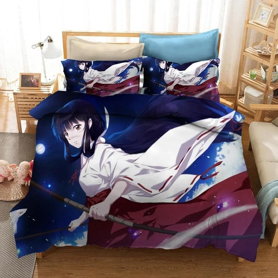 New 3D Printed Anime Inuyasha Duvet Cover Sesshoumaru Bedding Set Double Twin Full Queen King Adult Kids Bedclothes Quilt Cover 70x133cm 2pcs