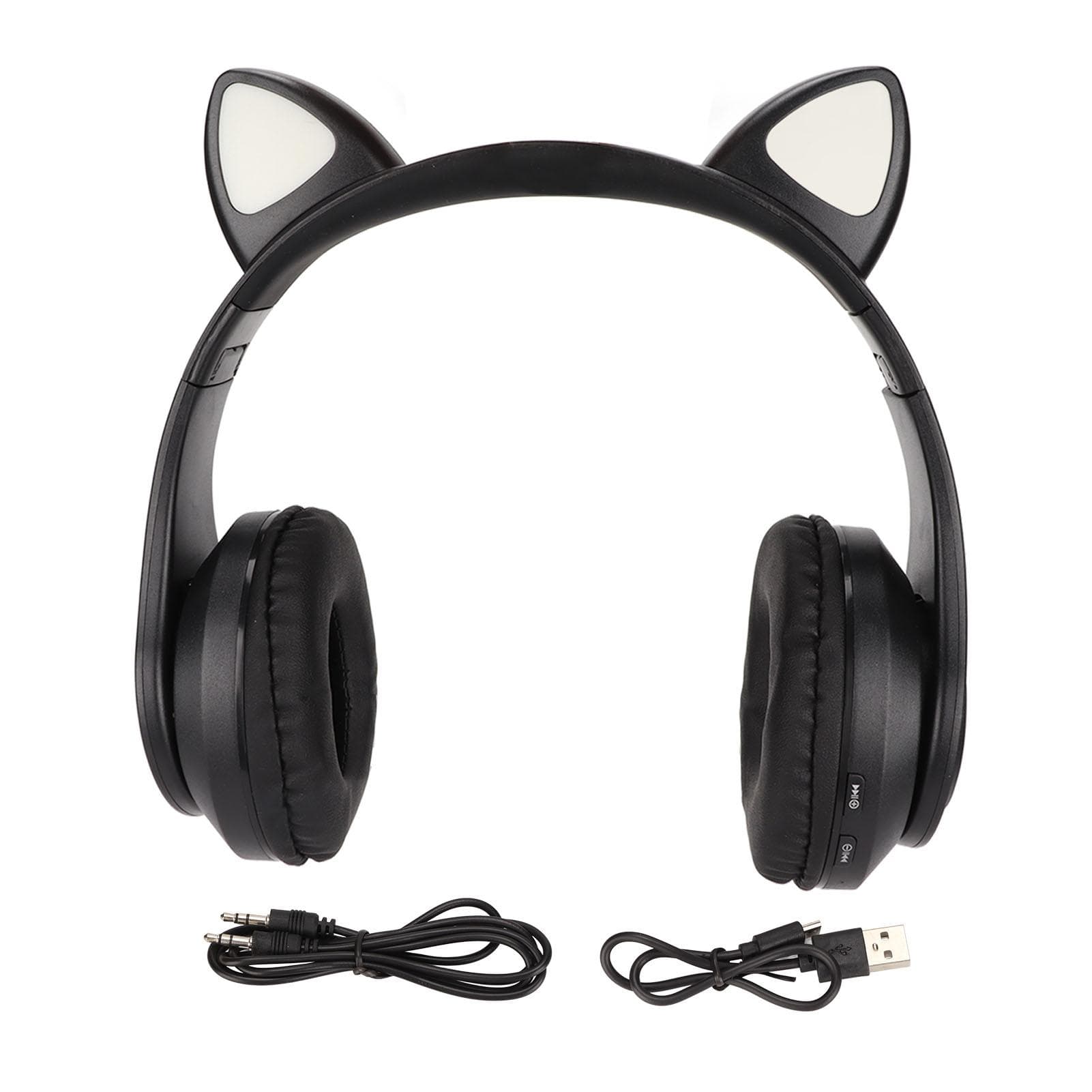 Glowing Cat Ears Bluetooth Headphone Bass Foldable Wireless Headwear Breathing Lamp Headset
