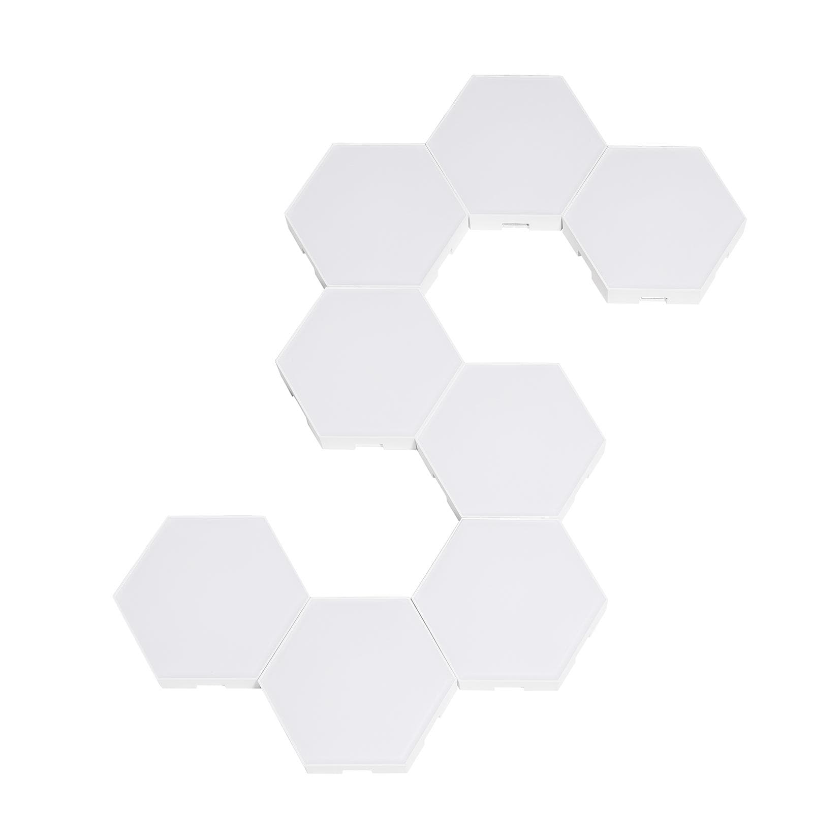Neoglint 8PCS BT Connected RGB Hexagon Light Ambient Lamp Wall Decorative Lighting with Controller white