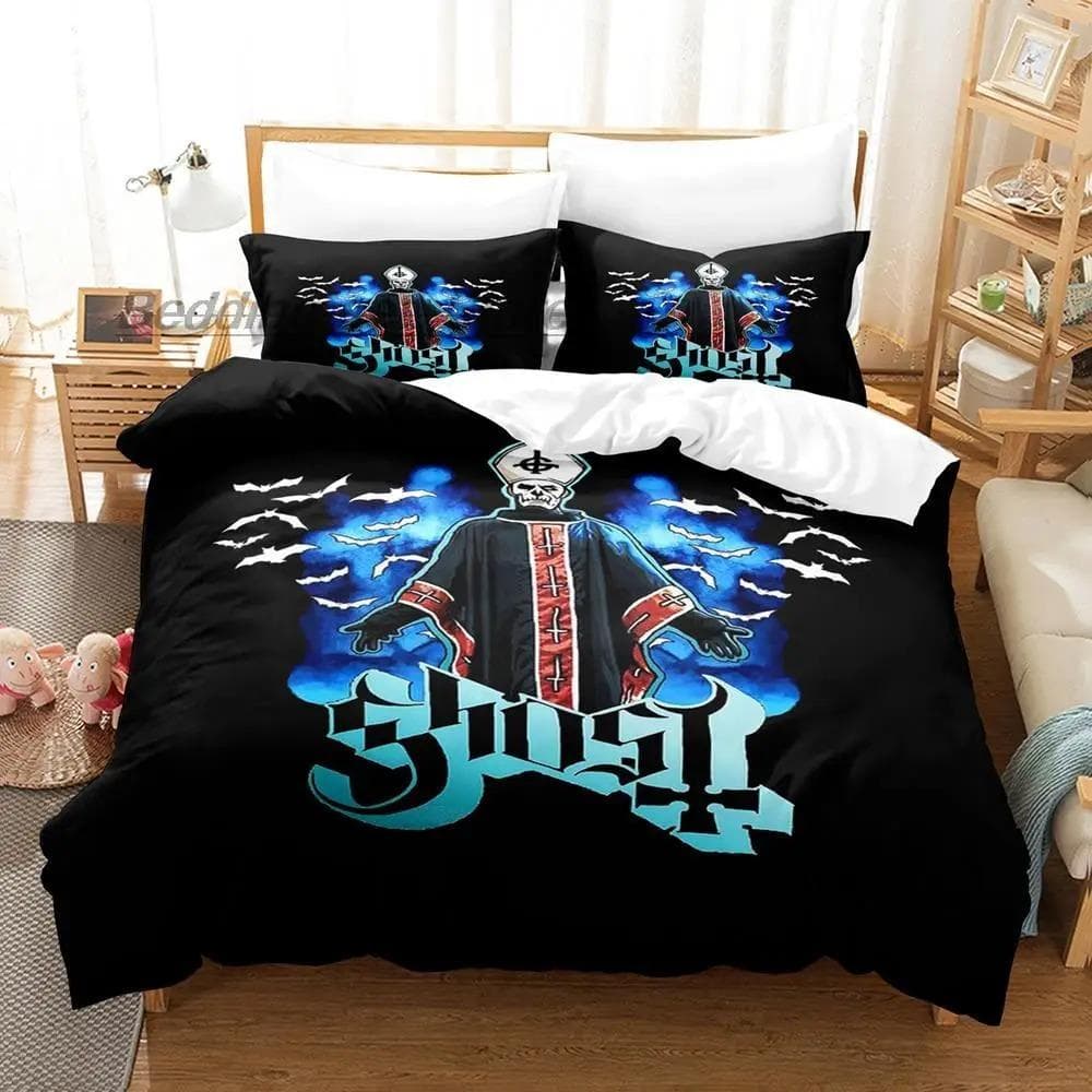Ghost Rock Band Tank Bedding Set Single Twin Full Queen King Size Bed Set Aldult Kid Bedroom Duvetcover Sets 3D Print AU Queen 210x210cm
