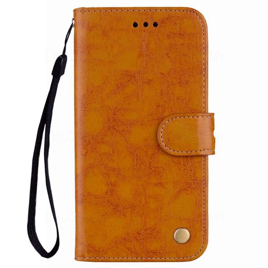 Luxury Leather Wallet Flip Case For Samsung Galaxy A10S A20S A02S A03S A52S / Xiaomi Poco Redmi Note 9S 10S 11S / Huawei Nova Honor Soft TPU Cover Bag Redmi Note 11 Pro Plus 5G yellow