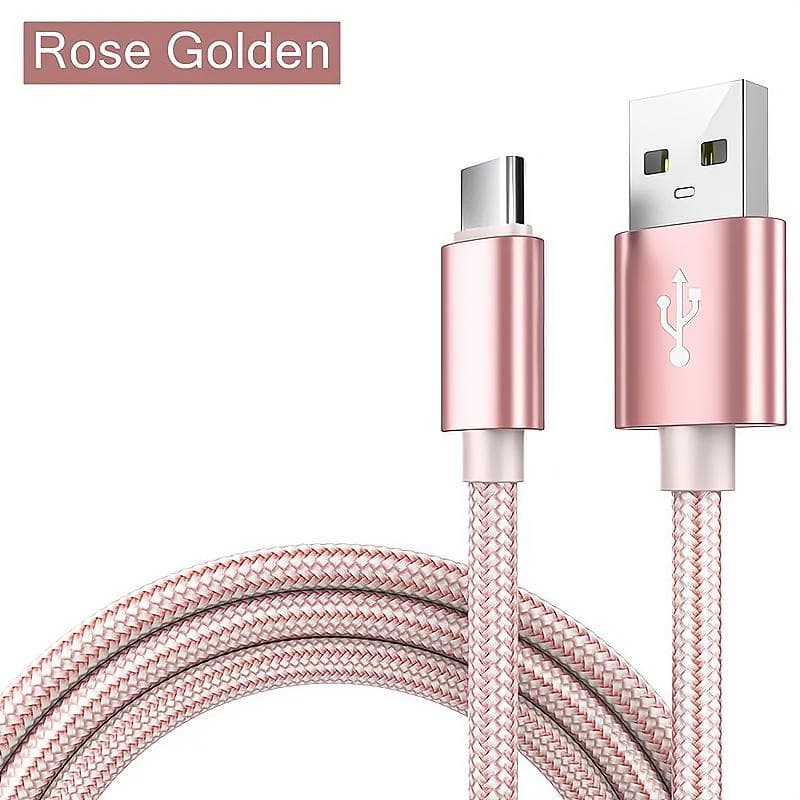 Digital Cables 3.3ft/6.6ft/9.9ft High-Speed USB Type-C Fast Charging Cable For Android Phones - Compatible With Samsung, Redmi, OnePlus, And Xiaomi 3m/9.9ft/118inch rose gold