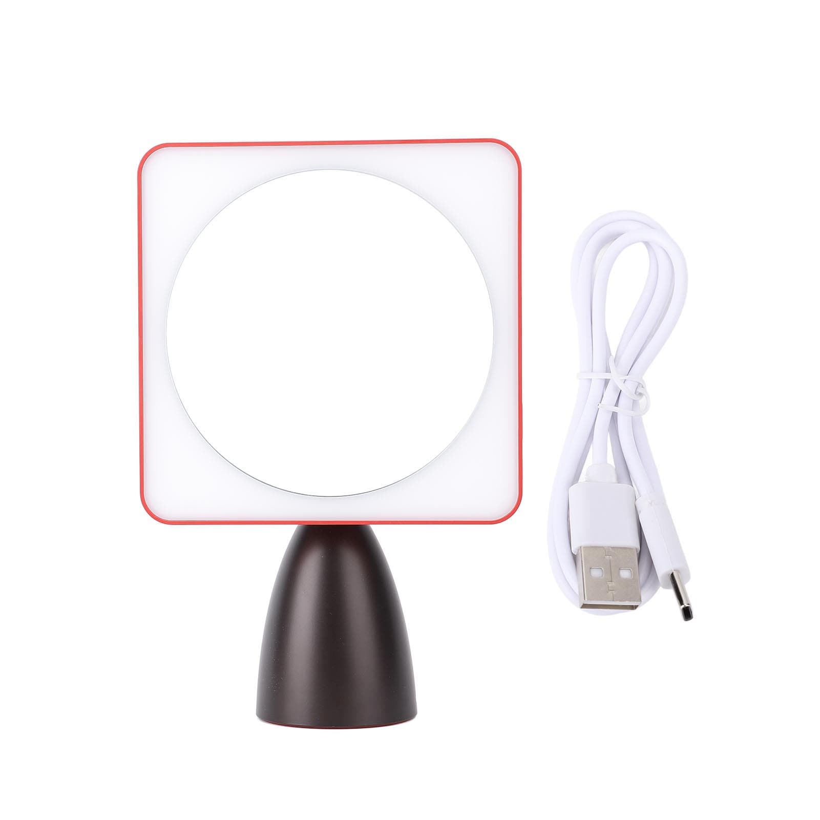 Lighted Makeup Mirror 3 Colour Temperature Adjustable Angle LED Desktop Vanity Mirror for Home red black
