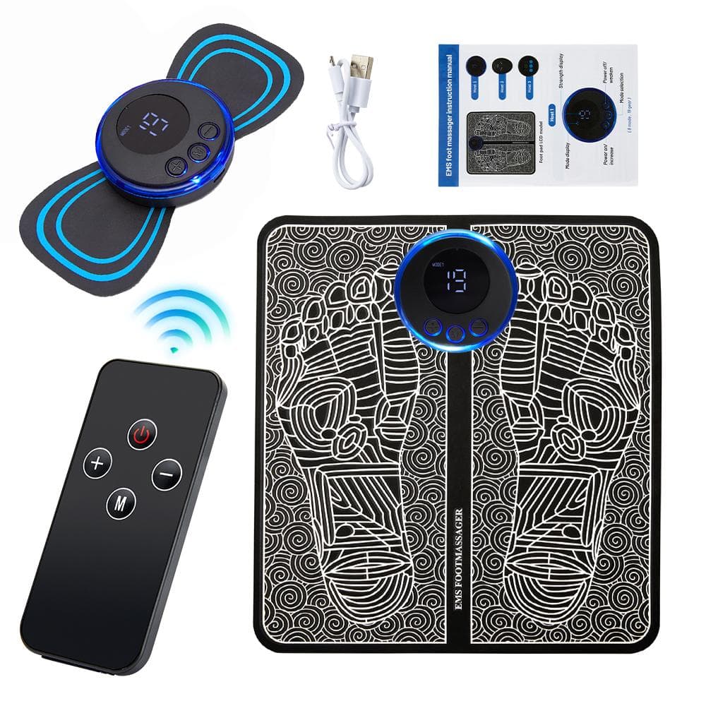 Electric EMS Foot Massager Pad Foldable Massage Mat Muscle Stimulation Relief Pain Relax Feet