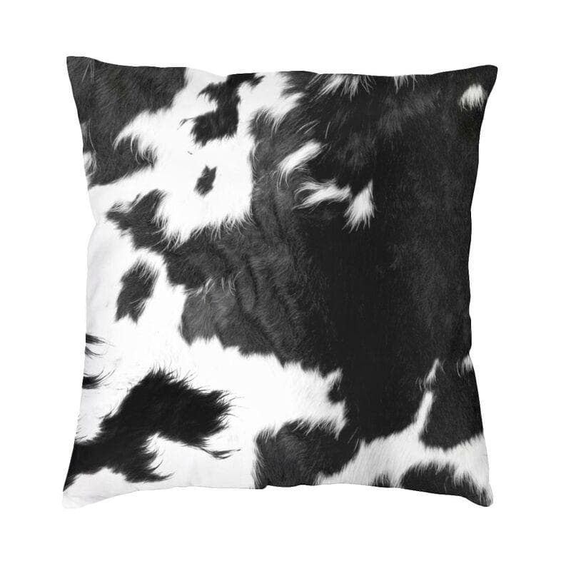 Scottish Highland Cow Cowhide Texture Pillow Living Room Decoration Kawaii Animal Hide Leather Cushion Printing Pillowcase 45x45cm 18x18in