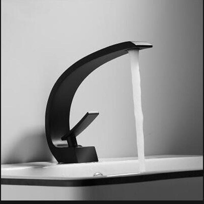 Basin Faucet Modern Bathroom Mixer Tap Black/Gold Wash basin Faucet Single Handle Cold Waterfall Faucet black