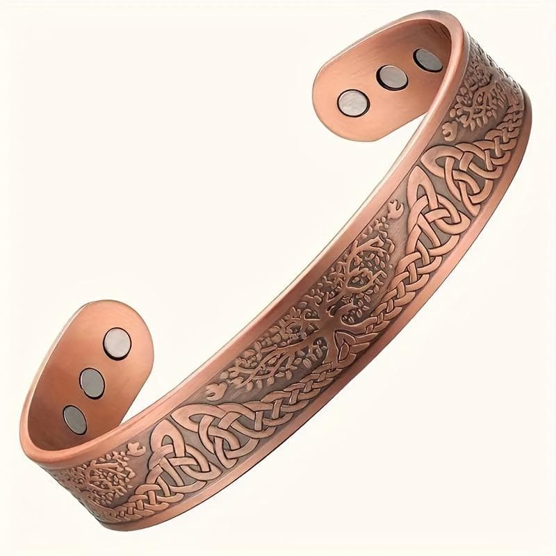 Men's Magnetic Bracelet Vintage Retro European and American Style Open Bracelet Women's Arthritis Bracelet copper