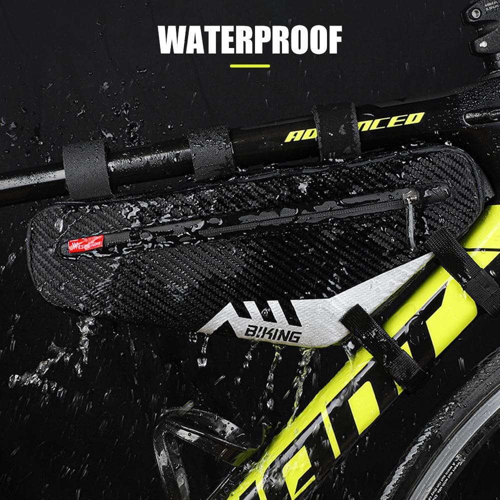 Waterproof Bicycle Bag Cycle Tube Front Frame Bag Repair Tools Large Capacity MTB Road Bike Bag black